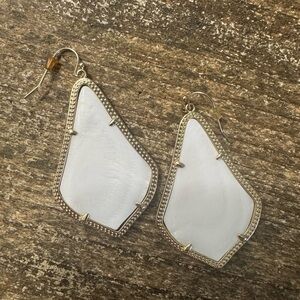 Elegant White and Gold Earrings